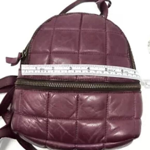 Harbour 2nd Quilted Leather Mini Backpack Purple 8” X 7” X 3” display picture 2